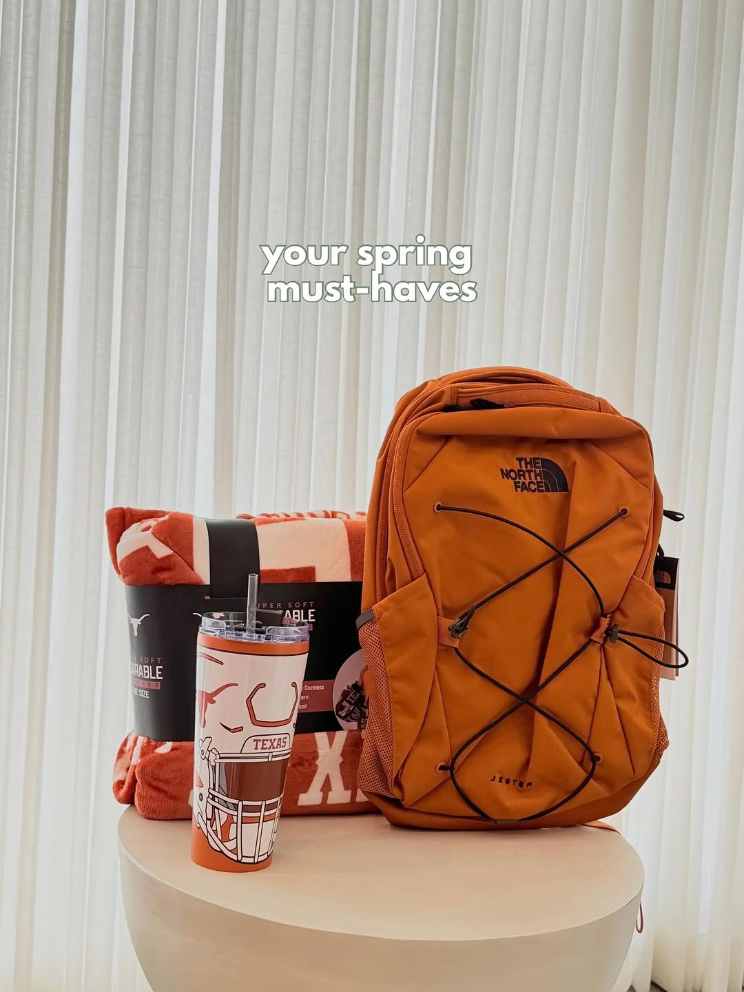 \u2b50\ufe0f get your spring essentials with rise \u2b50\ufe0f all of your UT gear with a cozy snuggie, north face backpack, and UT tumbler! \n\nhow to get your esssntials \u21b4\n\u2022 grab a ticket in the rise office \n\u2022 random draw of the winner will be announced on Friday! \n\n