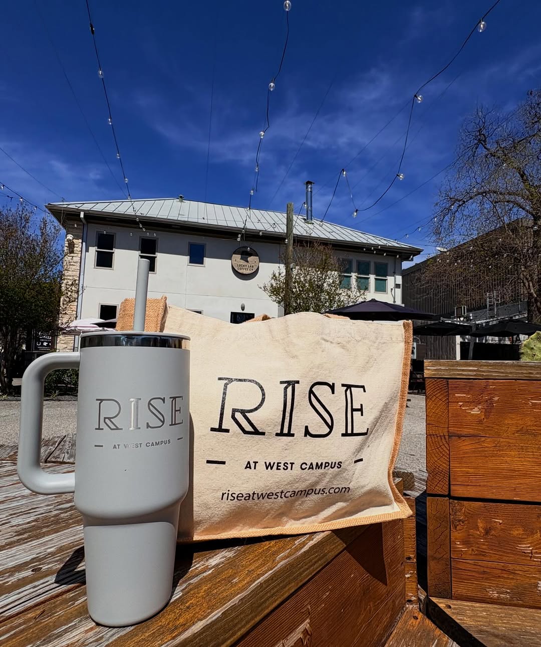Merch, coffee, and campus vibes \u2615\ufe0f\u2728\n\nNothing better than repping Rise at West Campus while grabbing your favorite drink at one of the most-loved study spots around campus. Whether you're headed to class, a study session, or just a coffee run, our merch keeps you looking good while doing it. \n\n