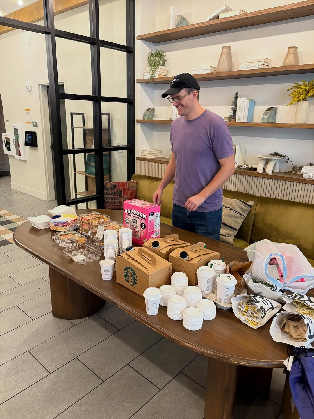 Rainy day essentials: clean clothes & hot coffee \u2615\ufe0f\ud83e\uddfa Big thanks to No Scrubs for partnering with us today! Come grab a free cup while it lasts!